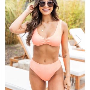 Pink Lily Bikini Top